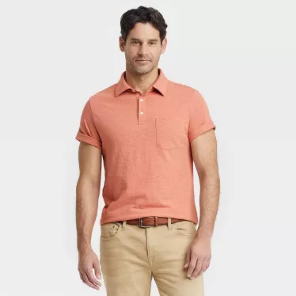 01 Men's Short Sleeve Collared Polo Shirt - Goodfellow & Co